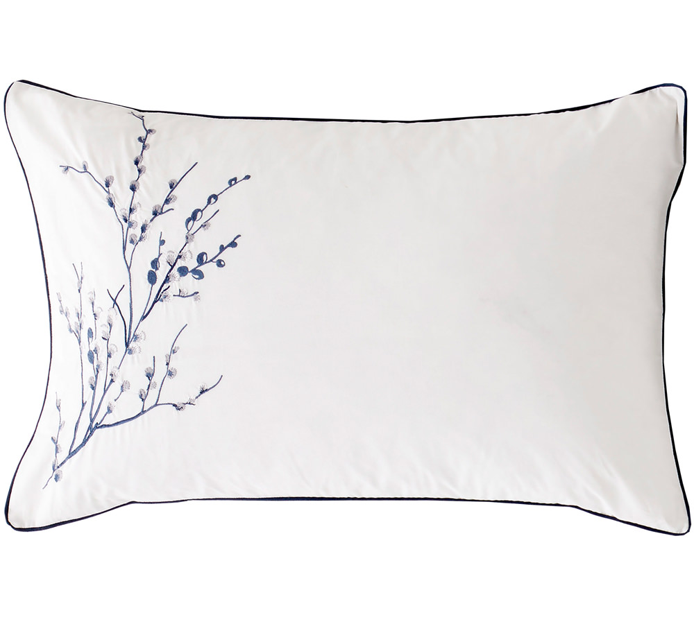 Sprig Embroidered Midnight Pillowcase